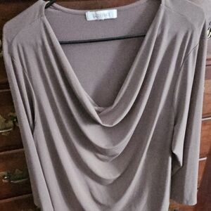 Ellen Tracy Cowl Neck Sweater - Soft Taupe
